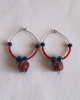 Red and Blue Polymer Clay hoop earrings