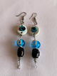 Blue Rose wire wrapped earrings