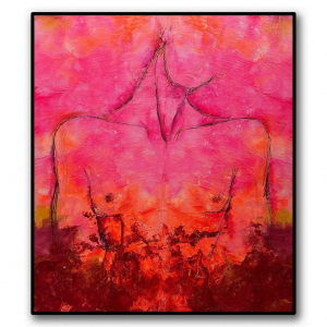 Pink. For the love in everyone. Immense in all.  Acrylic on canvas; 18" x 23"