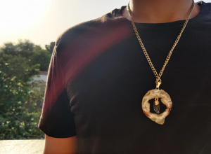 Druzy+Rock Crystal pendant