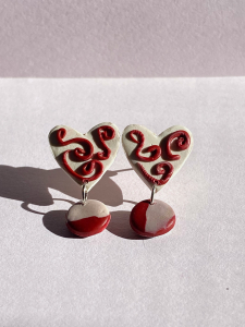 Red Heart Earrings (studs)