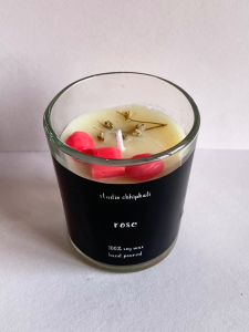 Rose Scented Candle- handpoured soy wax