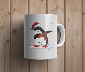 Penguin Christmas Theme Coffee Mug-White